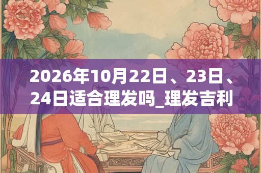 2026年10月22日、23日、24日适合理发吗_理发吉利吗