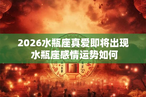 2026水瓶座真爱即将出现 水瓶座感情运势如何