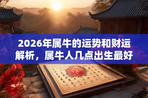2026年属牛的运势和财运解析,属牛人几点出生最好? 2026年属牛的运势和财运解析,属牛人几点出生最好?