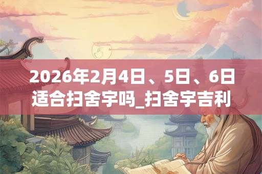 2026年2月4日、5日、6日适合扫舍宇吗_扫舍宇吉利吗