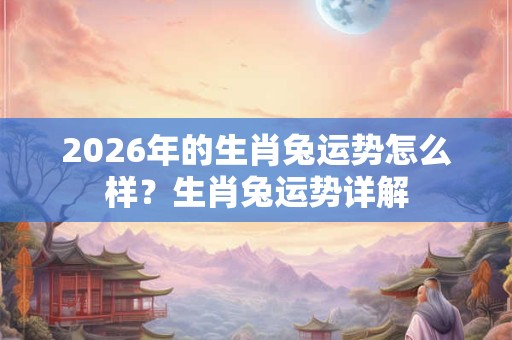 2026年的生肖兔运势怎么样？生肖兔运势详解