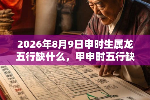 2026年8月9日申时生属龙五行缺什么,甲申时五行缺什么 2026年8月9日申时生属龙五行缺什么,甲申时五行缺什么
