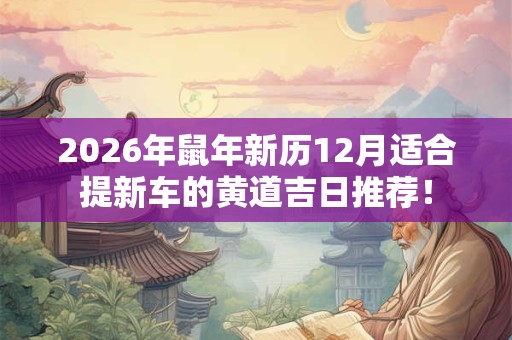 2026年鼠年新历12月适合提新车的黄道吉日推荐！
