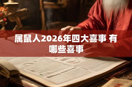 属鼠人2026年四大喜事 有哪些喜事