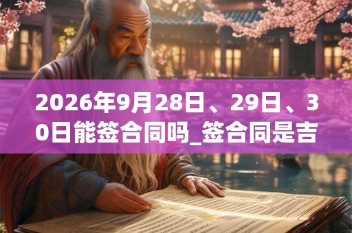 2026年9月28日、29日、30日能签合同吗_签合同是吉日吗