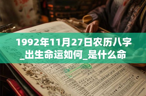1992年11月27日农历八字_出生命运如何_是什么命