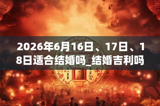 2026年6月16日、17日、18日适合结婚吗_结婚吉利吗 2026年6月16日、17日、18日适合结婚吗_结婚吉利吗
