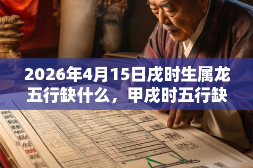 2026年4月15日戌时生属龙五行缺什么,甲戌时五行缺什么 2026年4月15日戌时生属龙五行缺什么,甲戌时五行缺什么