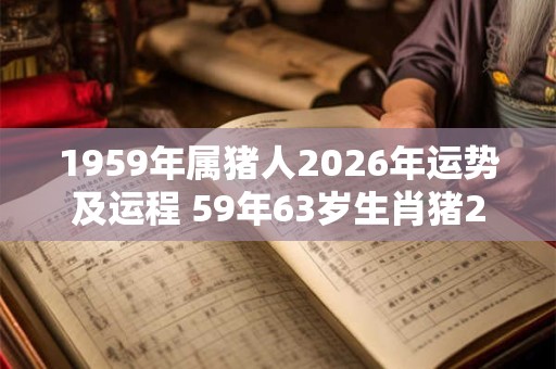 1959年属猪人2026年运势及运程 59年63岁生肖猪2026年每月运势
