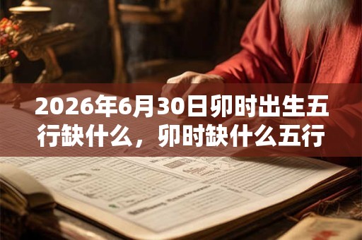 2026年6月30日卯时出生五行缺什么，卯时缺什么五行