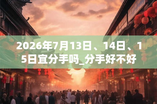 2026年7月13日、14日、15日宜分手吗_分手好不好