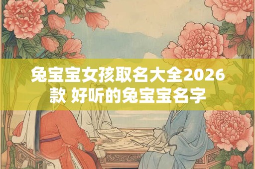 兔宝宝女孩取名大全2026款 好听的兔宝宝名字