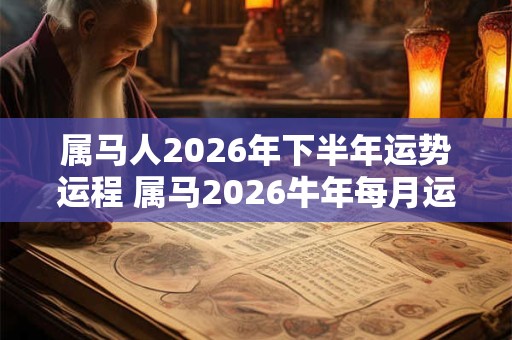 属马人2026年下半年运势运程 属马2026牛年每月运程详解