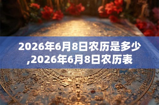 2026年6月8日农历是多少,2026年6月8日农历表