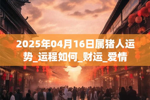 2025年04月16日属猪人运势_运程如何_财运_爱情 2025年04月16日属猪人运势_运程如何_财运_爱情