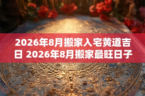 2026年8月搬家入宅黄道吉日 2026年8月搬家最旺日子 2026年8月搬家入宅黄道吉日 2026年8月搬家最旺日子
