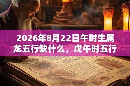2026年8月22日午时生属龙五行缺什么，戊午时五行缺什么