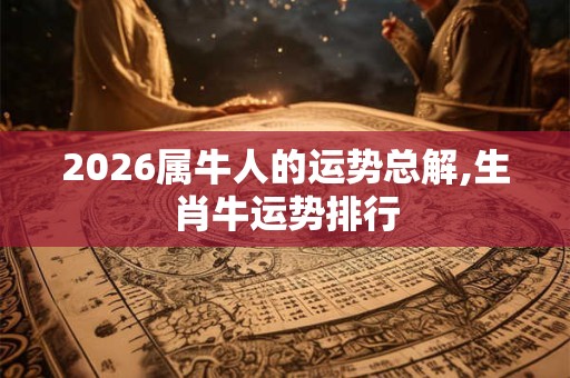 2026属牛人的运势总解,生肖牛运势排行 2026属牛人的运势总解,生肖牛运势排行