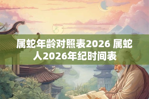 属蛇年龄对照表2026 属蛇人2026年纪时间表 属蛇年龄对照表2026 属蛇人2026年纪时间表