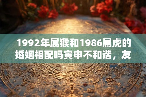1992年属猴和1986属虎的婚姻相配吗寅申不和谐,友情更适合? 1992年属猴和1986属虎的婚姻相配吗寅申不和谐,友情更适合?