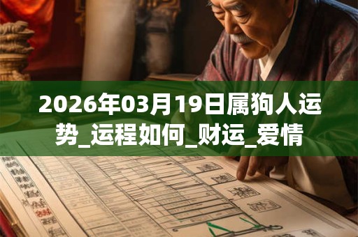 2026年03月19日属狗人运势_运程如何_财运_爱情 2026年03月19日属狗人运势_运程如何_财运_爱情