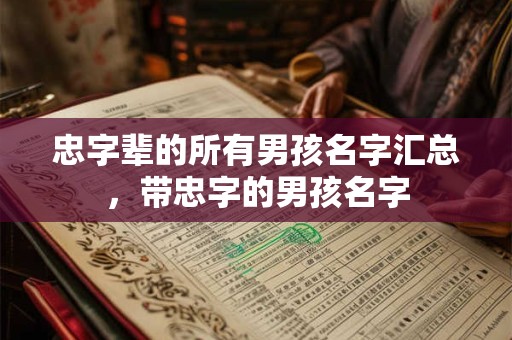 忠字辈的所有男孩名字汇总,带忠字的男孩名字 忠字辈的所有男孩名字汇总,带忠字的男孩名字