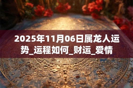 2025年11月06日属龙人运势_运程如何_财运_爱情 2025年11月06日属龙人运势_运程如何_财运_爱情