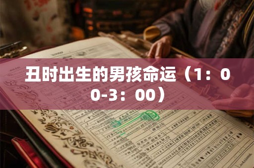 丑时出生的男孩命运（1：00-3：00）