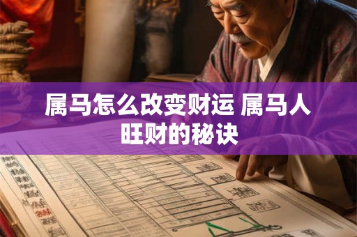 属马怎么改变财运 属马人旺财的秘诀 属马怎么改变财运 属马人旺财的秘诀