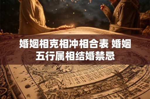 婚姻相克相冲相合表 婚姻五行属相结婚禁忌