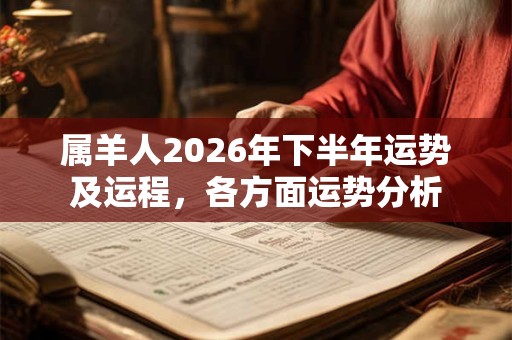属羊人2026年下半年运势及运程，各方面运势分析