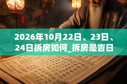 2026年10月22日、23日、24日拆房如何_拆房是吉日吗 2026年10月22日、23日、24日拆房如何_拆房是吉日吗