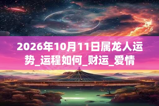 2026年10月11日属龙人运势_运程如何_财运_爱情 2026年10月11日属龙人运势_运程如何_财运_爱情