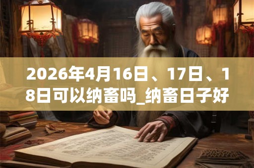 2026年4月16日、17日、18日可以纳畜吗_纳畜日子好吗