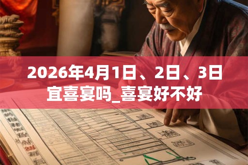 2026年4月1日、2日、3日宜喜宴吗_喜宴好不好