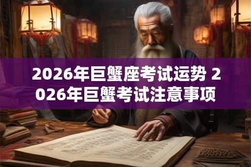 2026年巨蟹座考试运势 2026年巨蟹考试注意事项