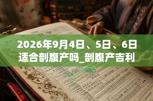 2026年9月4日、5日、6日适合剖腹产吗_剖腹产吉利吗
