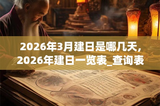 2026年3月建日是哪几天,2026年建日一览表_查询表