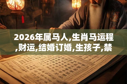 2026年属马人,生肖马运程,财运,结婚订婚,生孩子,禁忌宜忌