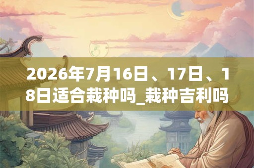 2026年7月16日、17日、18日适合栽种吗_栽种吉利吗