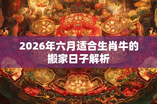 2026年六月适合生肖牛的搬家日子解析 2026年六月适合生肖牛的搬家日子解析