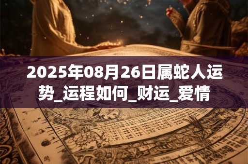2025年08月26日属蛇人运势_运程如何_财运_爱情