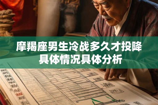 摩羯座男生冷战多久才投降 具体情况具体分析