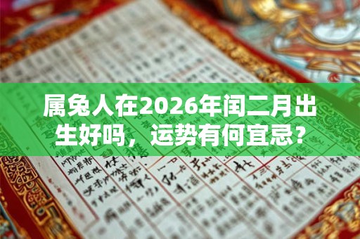 属兔人在2026年闰二月出生好吗,运势有何宜忌? 属兔人在2026年闰二月出生好吗,运势有何宜忌?