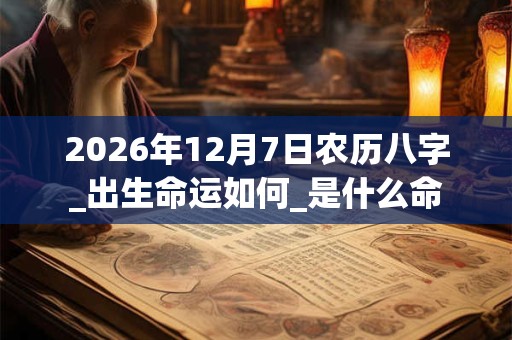 2026年12月7日农历八字_出生命运如何_是什么命