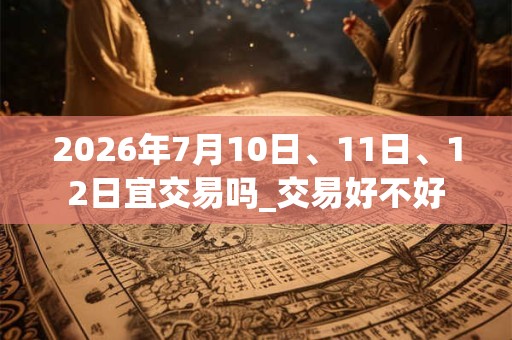 2026年7月10日、11日、12日宜交易吗_交易好不好