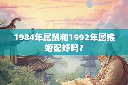 1984年属鼠和1992年属猴婚配好吗？