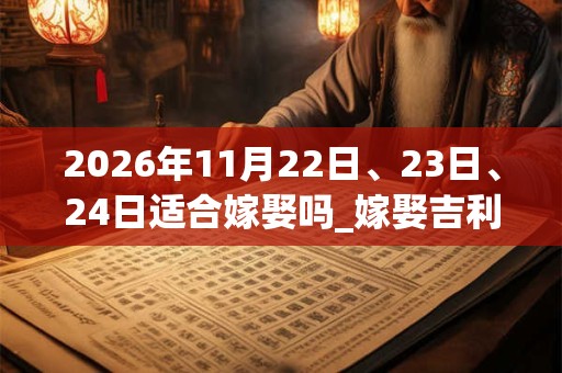 2026年11月22日、23日、24日适合嫁娶吗_嫁娶吉利吗