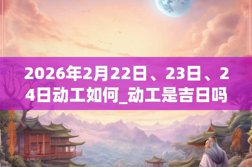 2026年2月22日、23日、24日动工如何_动工是吉日吗
