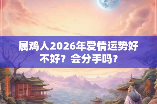 属鸡人2026年爱情运势好不好?会分手吗? 属鸡人2026年爱情运势好不好?会分手吗?